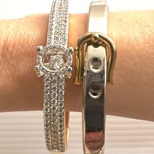 Bundle of 2 Silver and Gold  Bracelet Set